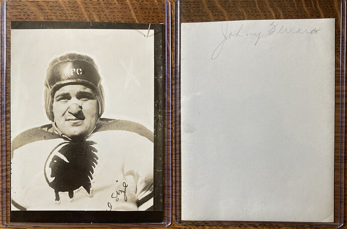 1936-37 Johnny Ferraro Montreal Indians 5x6.5 CFHOF 1966