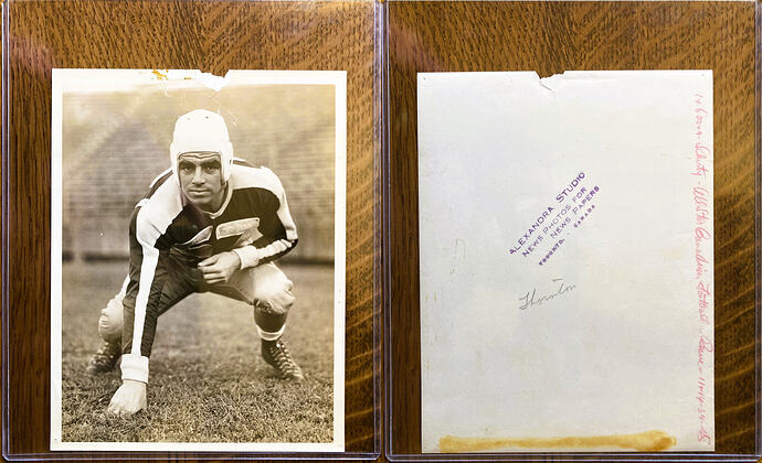 1939 Bernie Thornton Toronto Argonauts 6.5x8.5