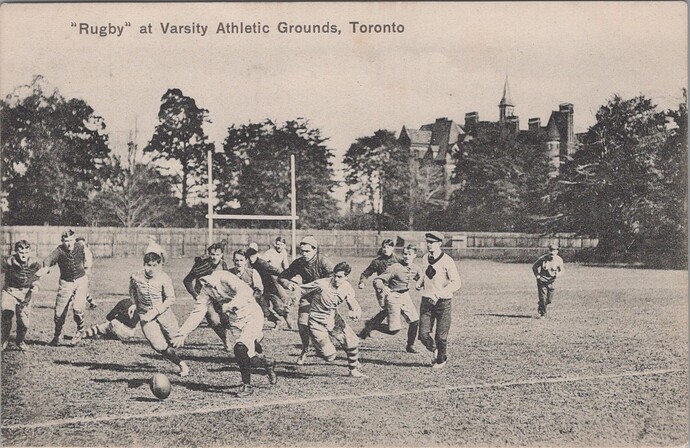 1890s Rugy at Varsity Athletic Grounds, Toronto Postcard (front)