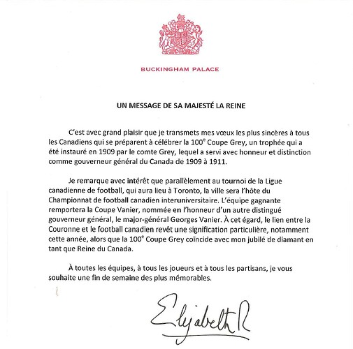 Quee's Grey Cup Message 2012 FR
